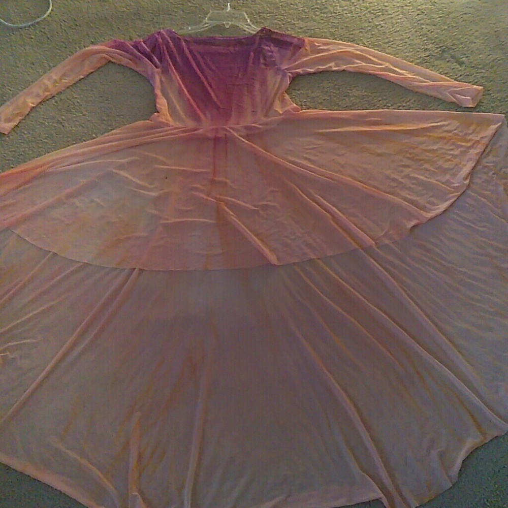 Purple and light pink mixed with orange dress